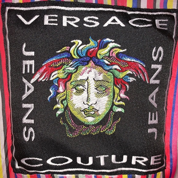 Versace Red corduroy Zip Up Jacket - Picture 4 of 5